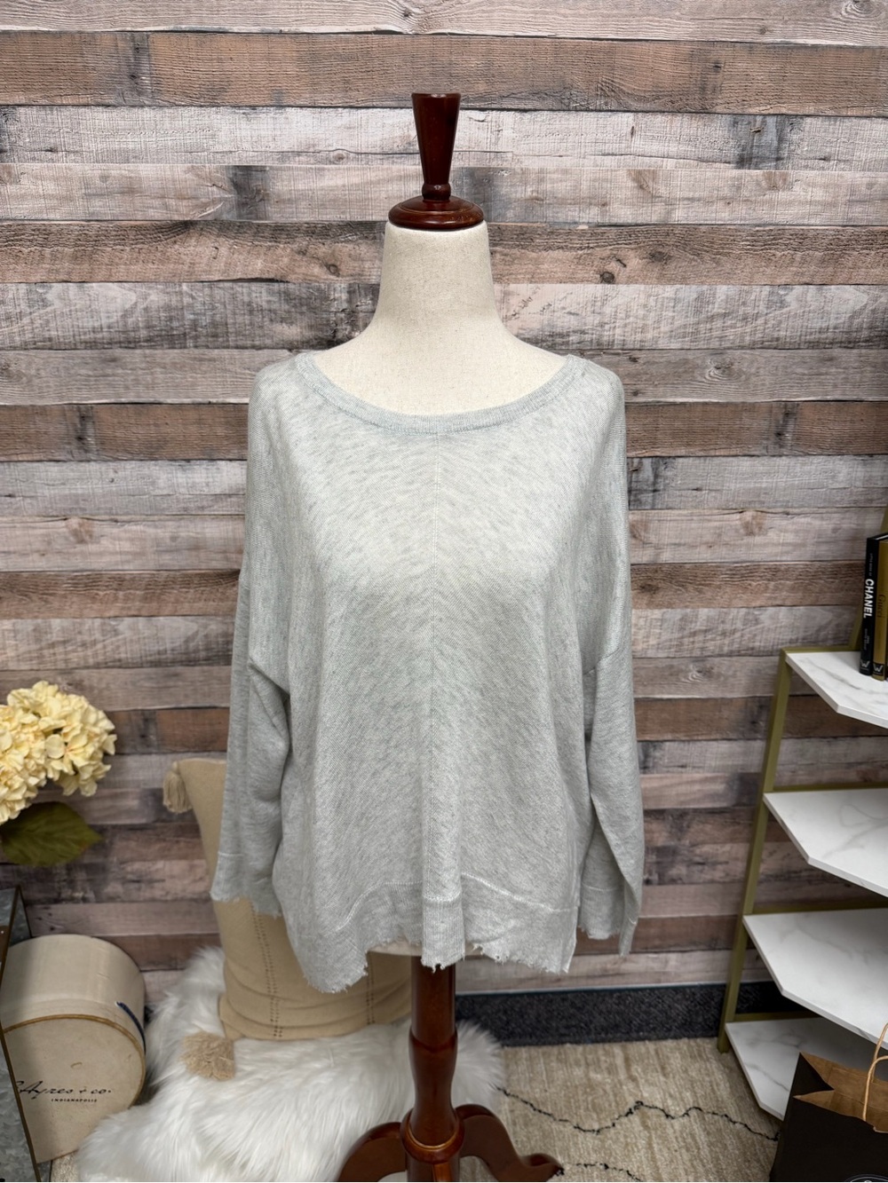 Kerisma Light Gray Crewneck Oversized Sweater